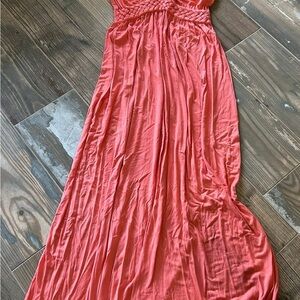 Elegant Coral Maxi Dress